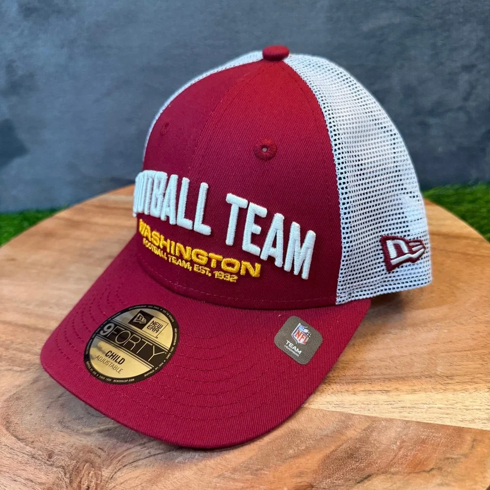 New Era 9FORTY Trucker Hat Kids Child Burgundy White Washington Football Team